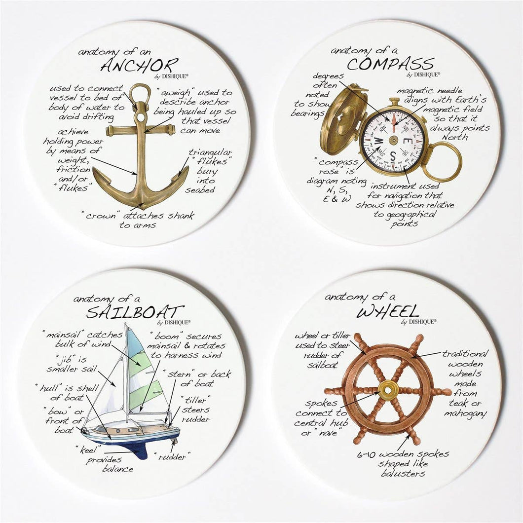 Dishique - Sailing Anatomy Coasters