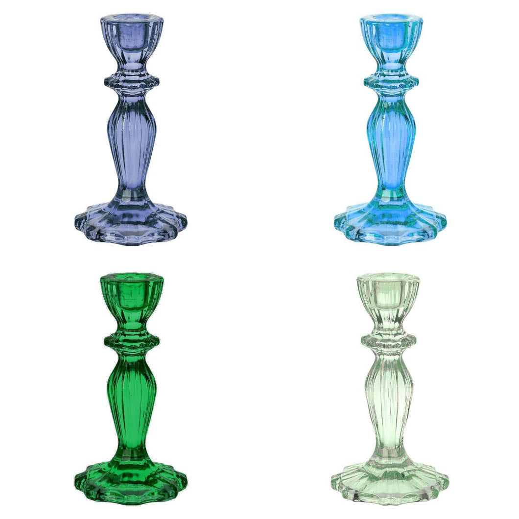 Talking Tables - Glass Candle Holders - Cool Colors