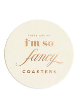 Load image into Gallery viewer, Kitty Meow Boutique - I&#39;m So Fancy, Rose Gold Foil Coaster Set - Cocktail Gift Set
