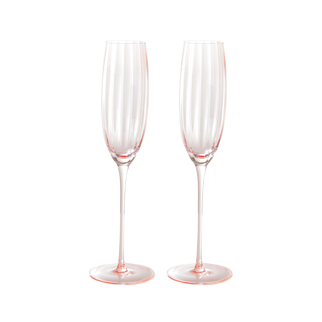 Sister.ly Drinkware - Pink Champagne Flutes - The Bella Collection
