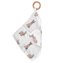 Load image into Gallery viewer, Newcastle Classics - Powder Pink Bunnies Bamboo Newcastle Teether
