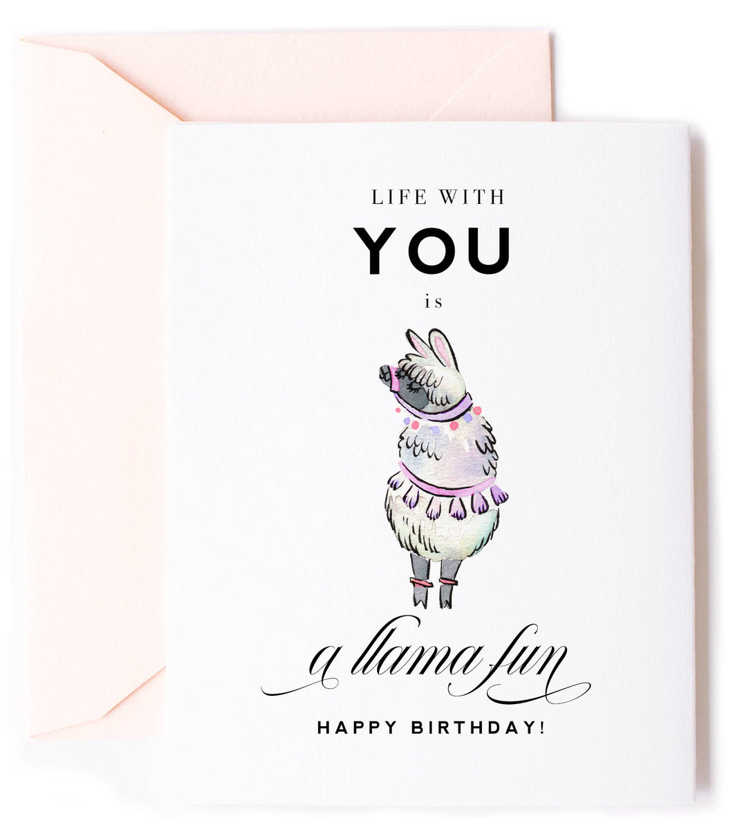 Kitty Meow Boutique - A Llama Fun, Llama Birthday Card for Kids