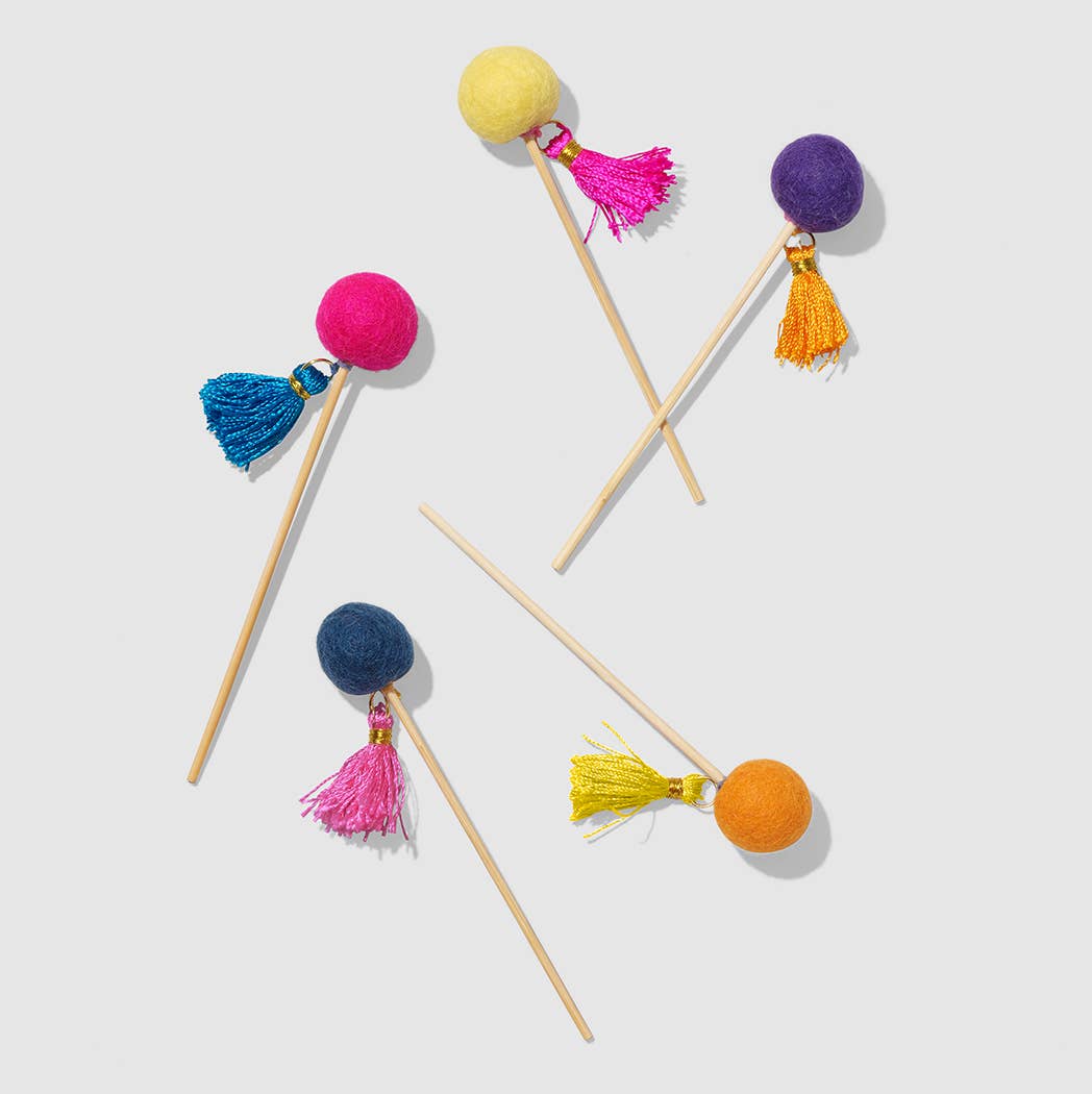 Coterie Party Supplies - Pom Pom Party Stirrers (10 per Pack)