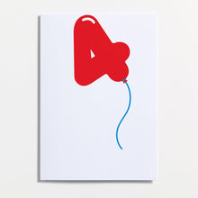Load image into Gallery viewer, Crispin Finn - 4 - Balloon Numbers Greeting Card
